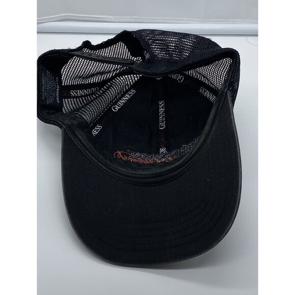 Guinness Beer Black Mesh Adjustable Adult Baseball Cap Hat Snap-back Bio-Domes - Picture 5 of 13